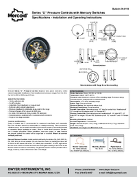 Thumbnail of document Manual - DA/DS Bourdon Tube Pressure Switches
